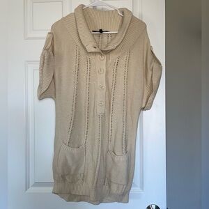 BCBG MaxAzria Cotton Merino Wool Long Short Sleeve Cardigan Size L